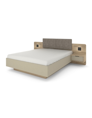 Bett 160 cm mit Nachttischen Letto - D
