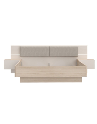 Bett 180/200 cm mit Nachttischen PANOPTIK PNPL3181B-Q203