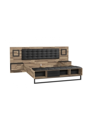 Bett 180/200cm mit 2 Nachttishe Jakobina JKBL1181B